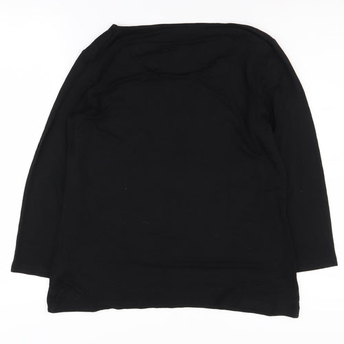 Jaeger Women's Black Basic Top L, 3/4 Sleeve