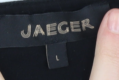 Jaeger Women's Black Basic Top L, 3/4 Sleeve
