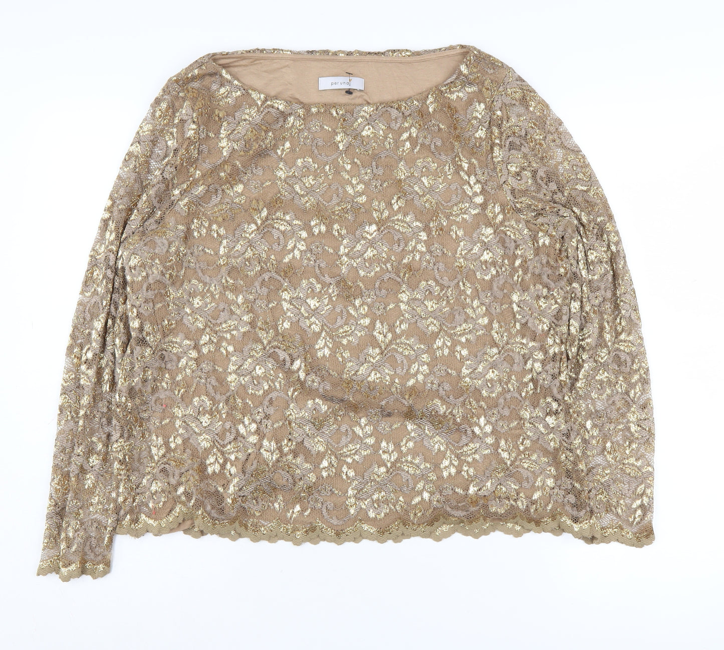 Marks and Spencer Women's Gold Lace Pullover Jumper