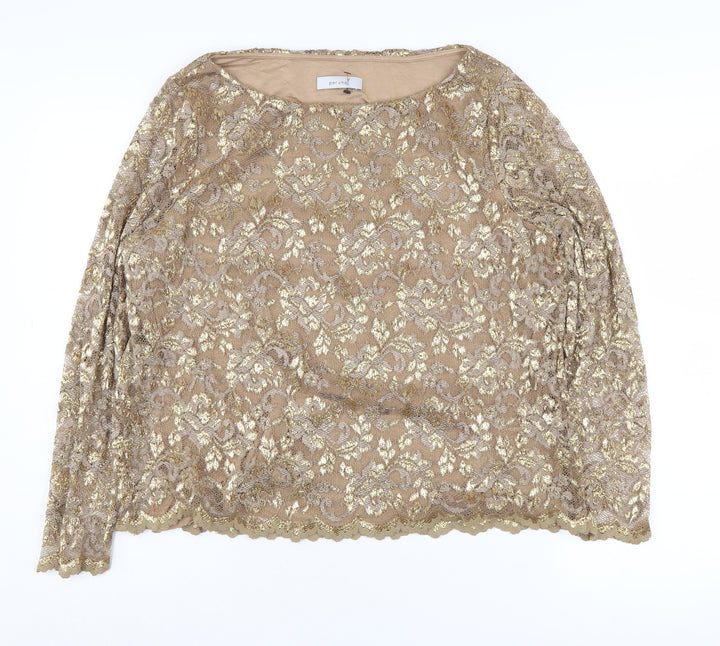 Marks and Spencer Women's Gold Lace Pullover Jumper