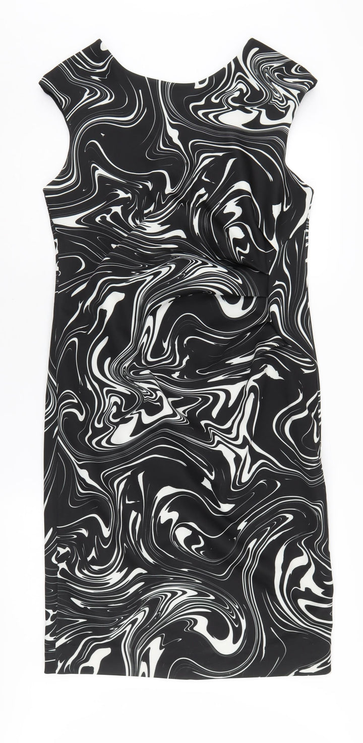 Roman Women's Black Knee Length Sheath Dress Size 14