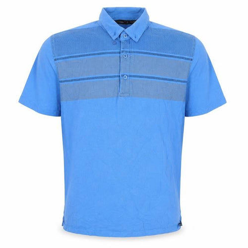 Colin Montgomerie Men's Blue M Stripe Polo Shirt