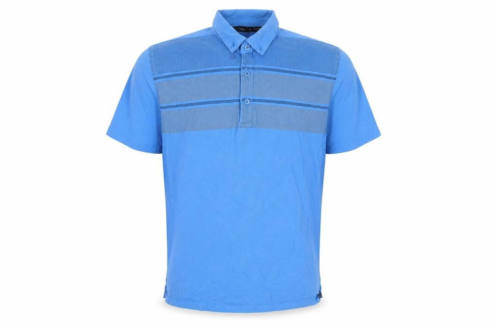 Colin Montgomerie Men's Blue M Stripe Polo Shirt