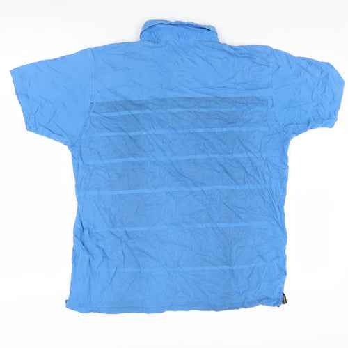 Colin Montgomerie Men's Blue M Stripe Polo Shirt