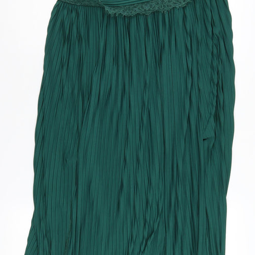 ASOS Women's Green Sleeveless V-Neck Dress