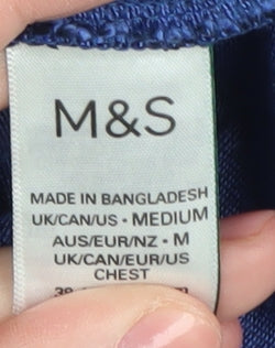 Marks and Spencer Blue Men's Polo - M, Casual Cotton Fit