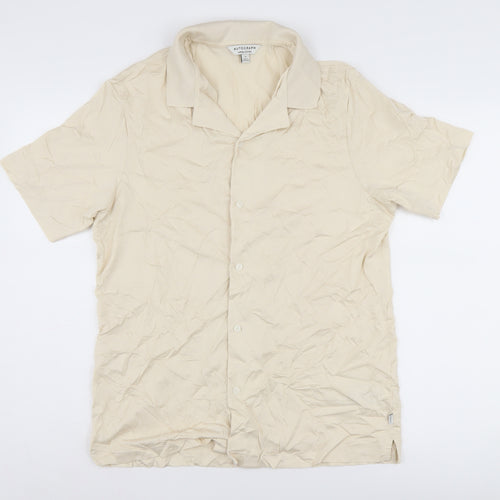 Autograph Men's Beige Cotton Short Sleeve Shirt M