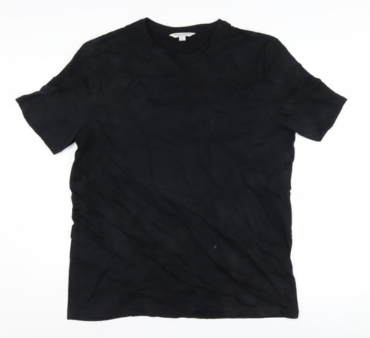 Marks and Spencer Men's Black Crew Neck T-Shirt - L