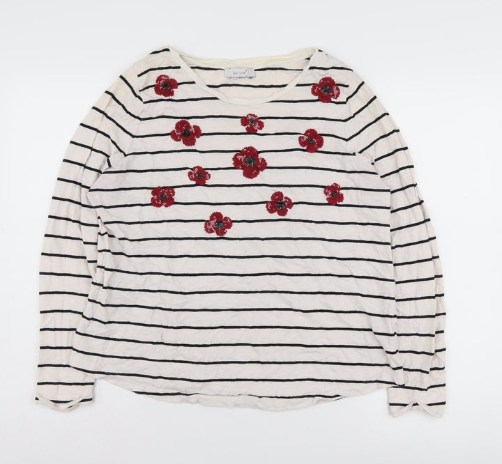 Marks and Spencer Women White Embroidered Pullover 16