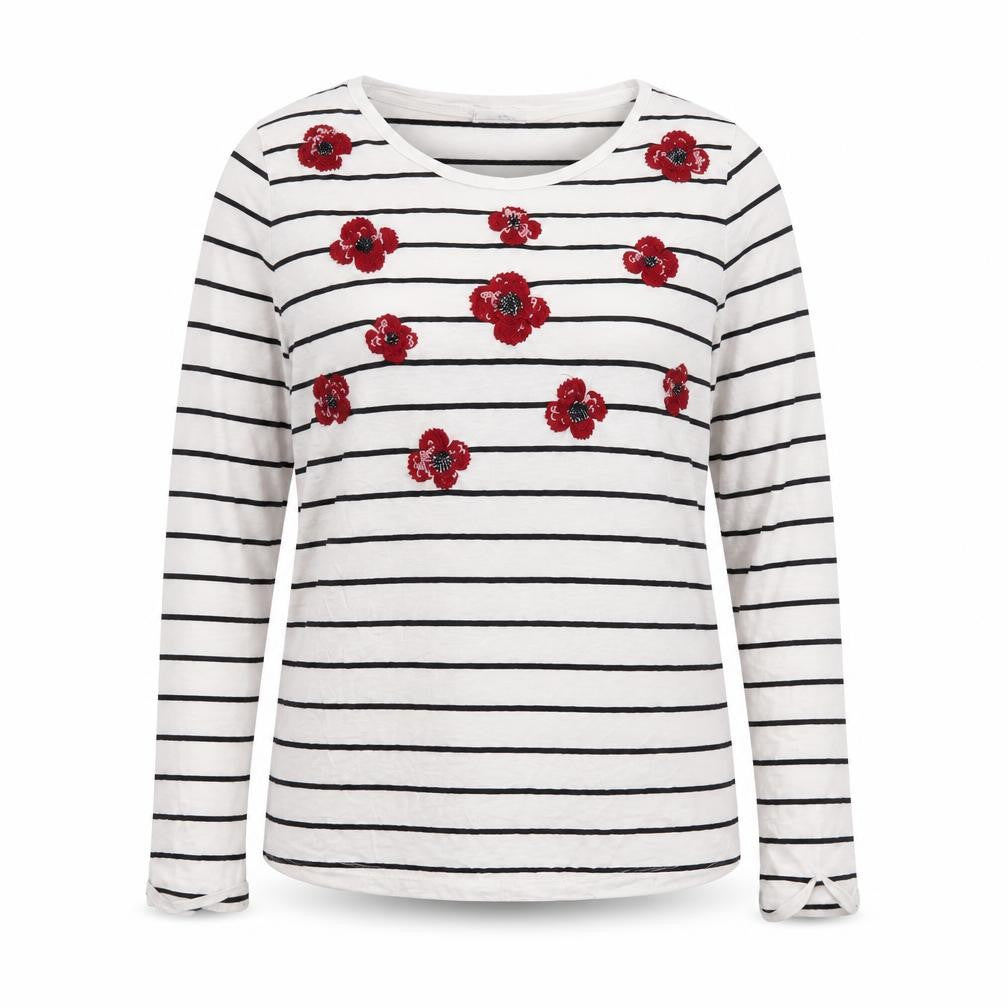 Front view of Marks & Spencer Women White Embroidered Pullover 16