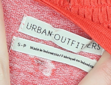 Urban Outfitters Women's Red Floral Cropped Blouse S