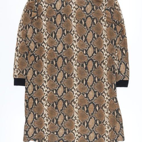 Next Women's Brown Animal Print Knee Length Shift Dress