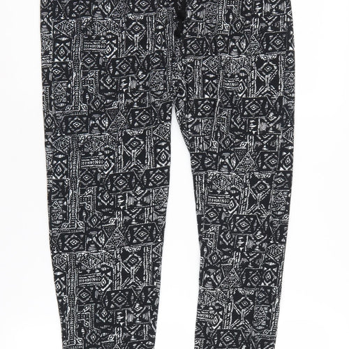 H&M Women's Black Geometric Jogger Trousers S