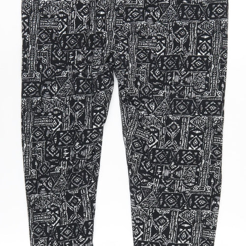 H&M Women's Black Geometric Jogger Trousers S