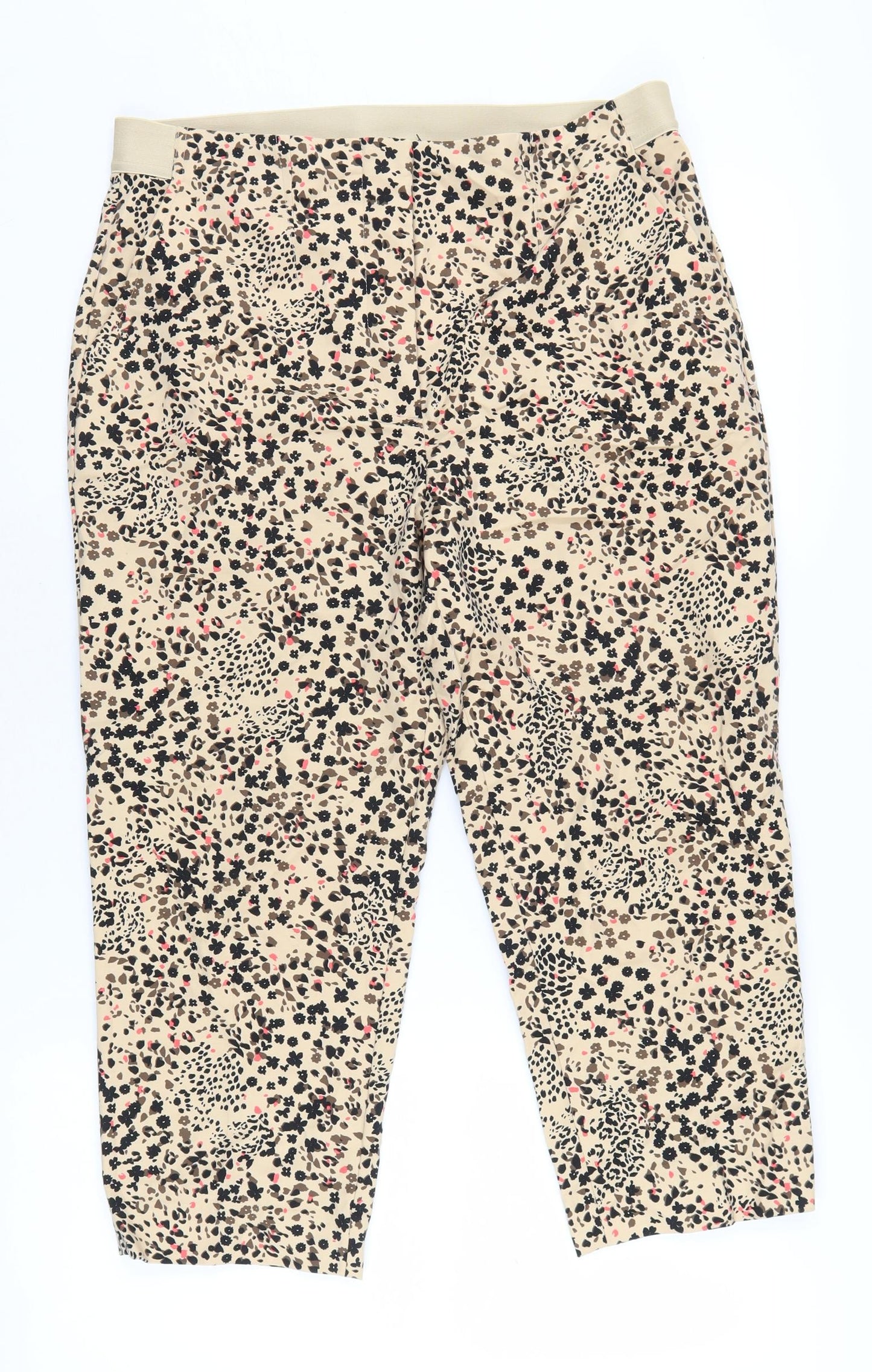 Marks and Spencer Women's Beige Cropped Trousers, Size 14