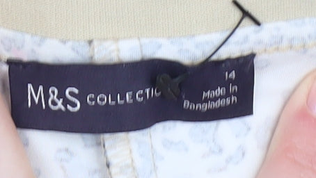 Marks and Spencer Women's Beige Cropped Trousers, Size 14