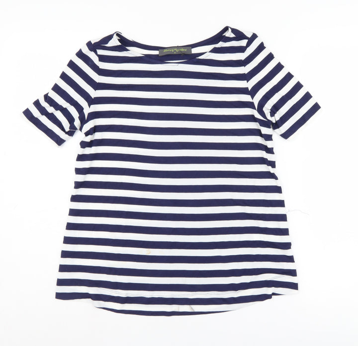 Blooming Marvellous Women’s Blue Striped T-Shirt, Size 8