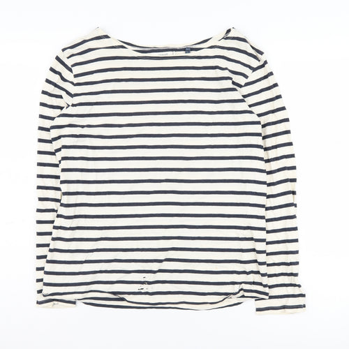 Seasalt Women's Black Striped T-Shirt Size 14