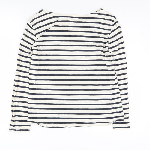 Seasalt Women's Black Striped T-Shirt Size 14