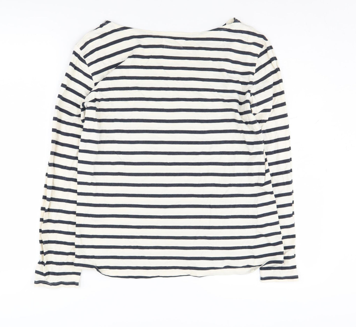Seasalt Women's Black Striped T-Shirt Size 14