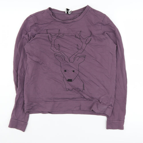ASOS Women's Purple Cotton Pullover Sweatshirt UK 10