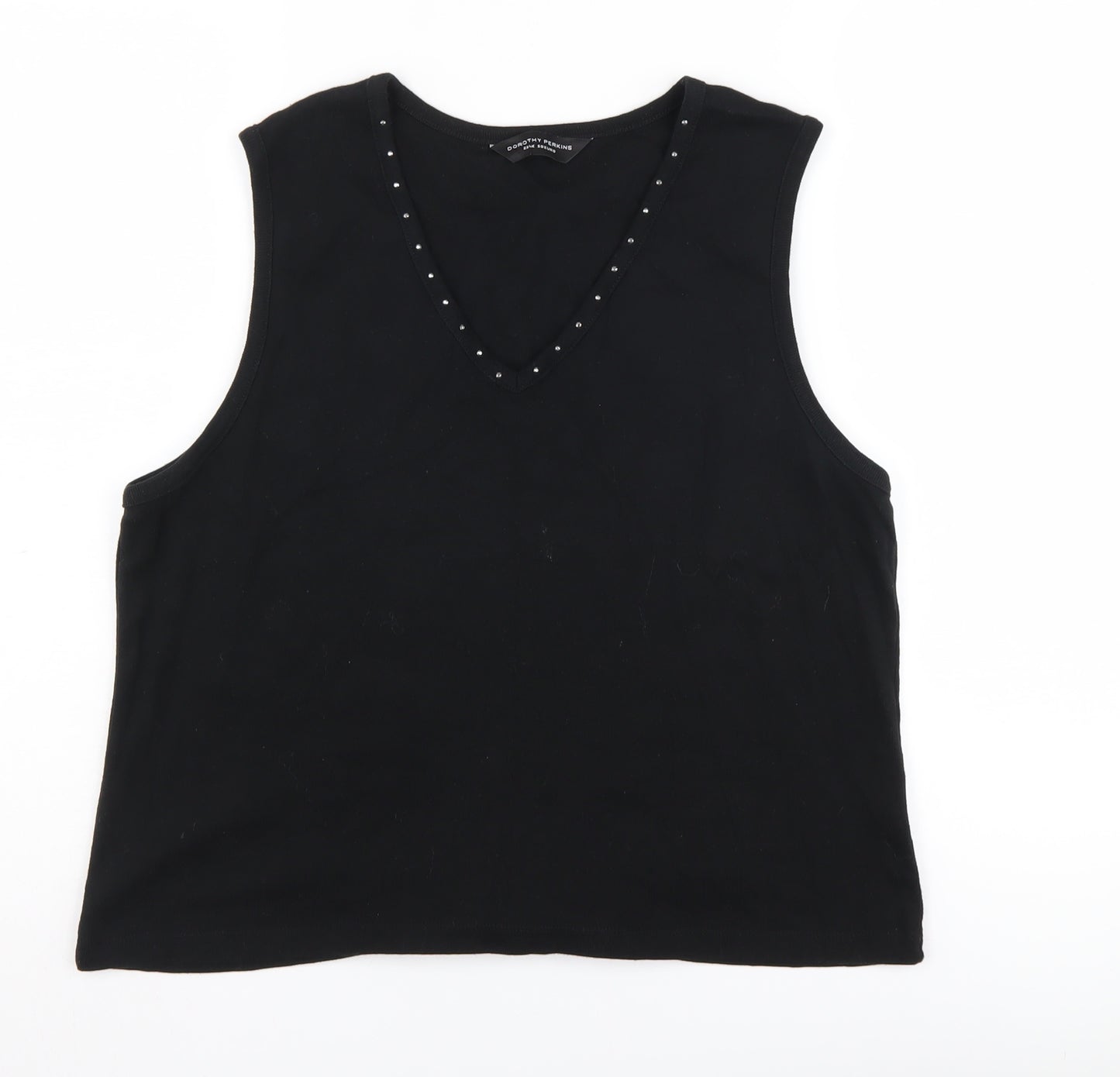 Dorothy Perkins Women's Black V-Neck Tank, Size 22