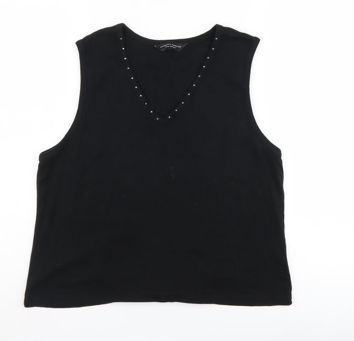 Dorothy Perkins Women's Black V-Neck Tank, Size 22
