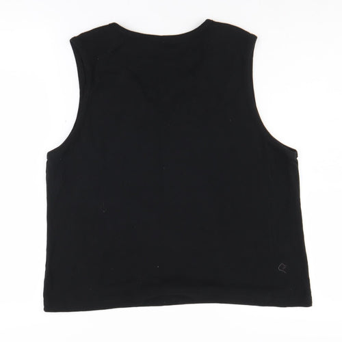 Dorothy Perkins Women's Black V-Neck Tank, Size 22