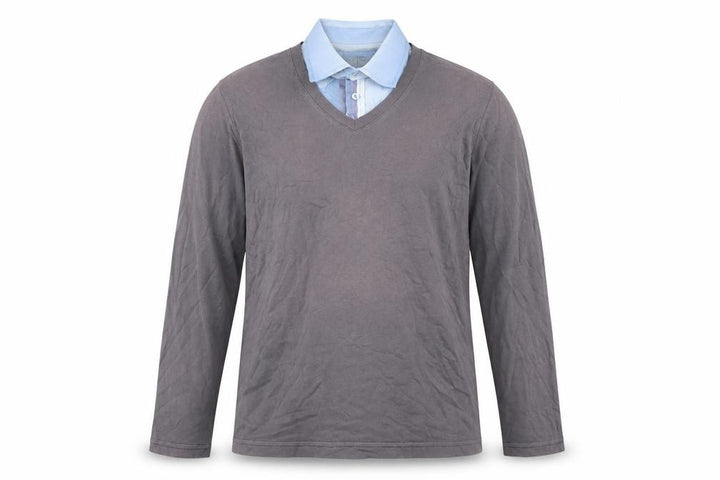 Ted Baker Men's Grey Blue Casual Long Sleeve Shirt
