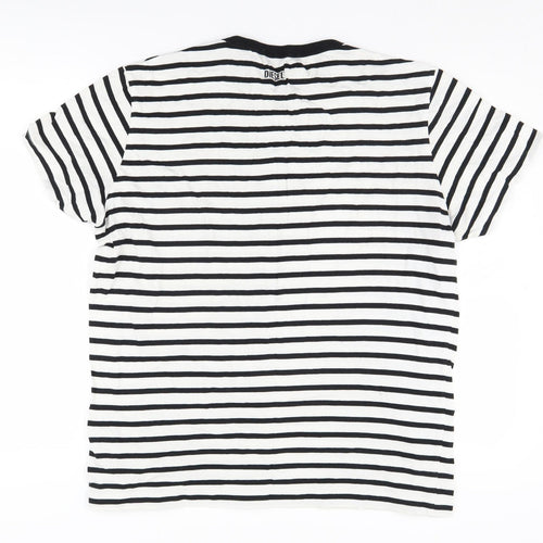 Diesel Men's Striped T-Shirt XL Cotton