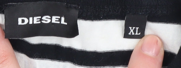 Diesel Men's Striped T-Shirt XL Cotton