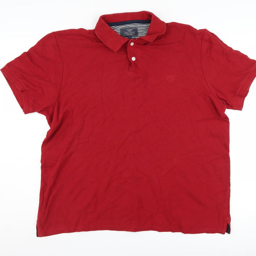 Atlantic Bay Men's Red Polo Shirt L Cotton