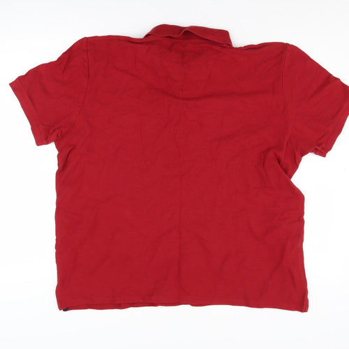 Atlantic Bay Men's Red Polo Shirt L Cotton