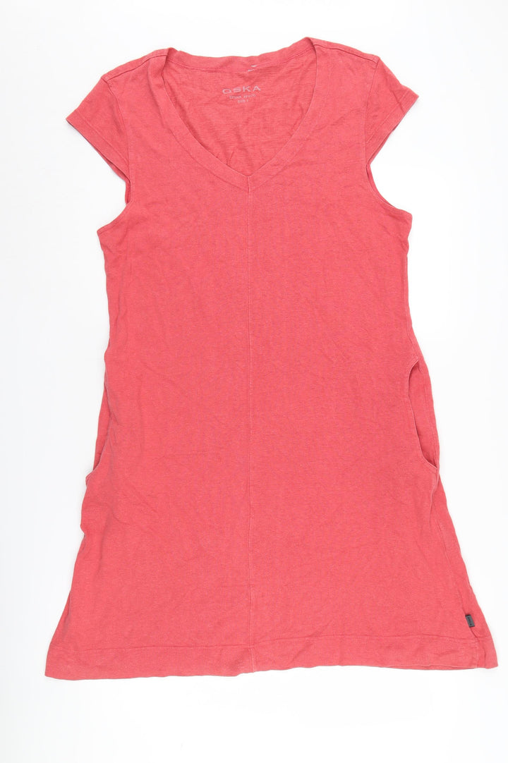 Oska Women's Pink T-Shirt Dress, Size 3, Casual Spring
