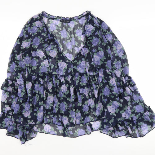 American Eagle Women’s Floral Blouse, Multicoloured, Size S