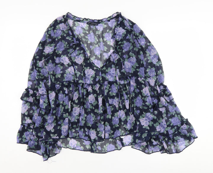 American Eagle Women’s Floral Blouse, Multicoloured, Size S