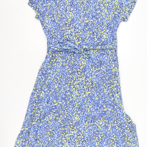 Spirit Women's Blue A-Line Dress, Size 18, Floral Pattern