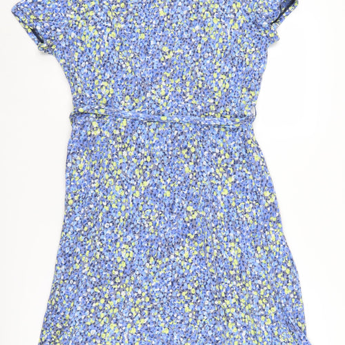 Spirit Women's Blue A-Line Dress, Size 18, Floral Pattern
