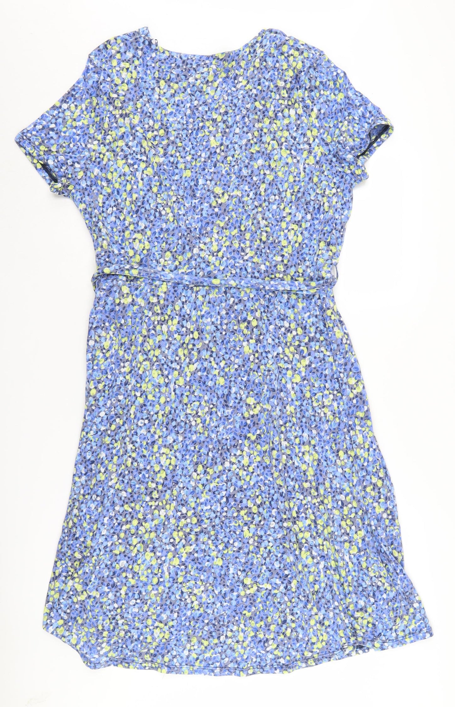 Spirit Women's Blue A-Line Dress, Size 18, Floral Pattern