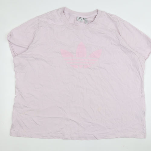 Adidas Women's Pink T-Shirt Crew Neck Regular Fit
