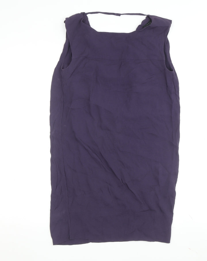 COS Women's Purple Cowl Neck Shift Dress Size 6