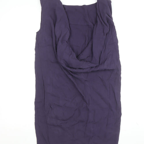 COS Women's Purple Cowl Neck Shift Dress Size 6