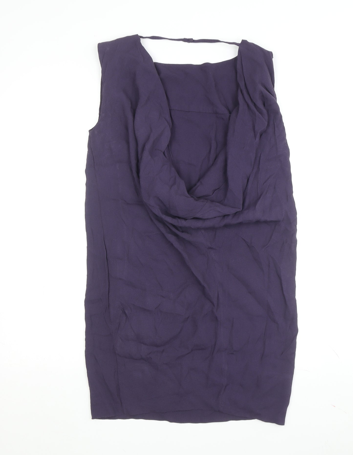 COS Women's Purple Cowl Neck Shift Dress Size 6