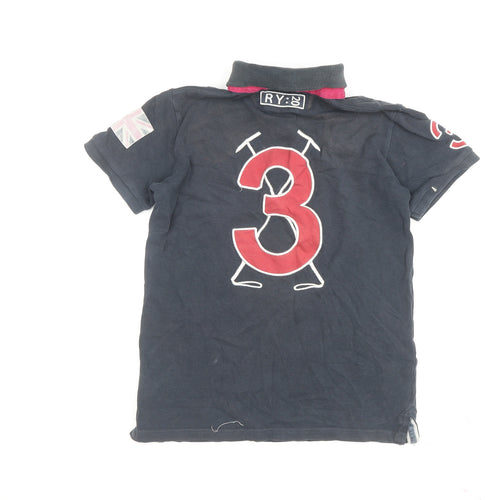 Rydale Girls Black Polo Shirt - Size 11-12 - Stylish & Sporty