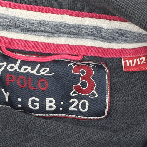 Rydale Girls Black Polo Shirt - Size 11-12 - Stylish & Sporty