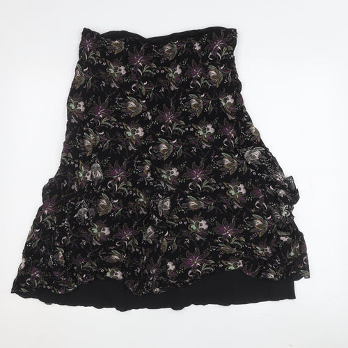 Marks & Spencer Floral A-Line Dress Women Black 14
