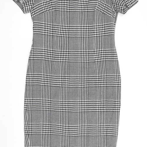 Escada Women's Black Check Sheath Dress Size 12