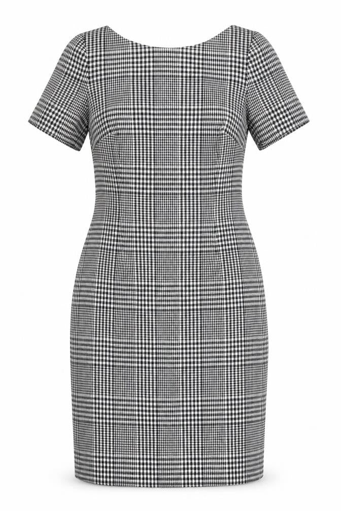 Escada Women's Black Check Sheath Dress Size 12