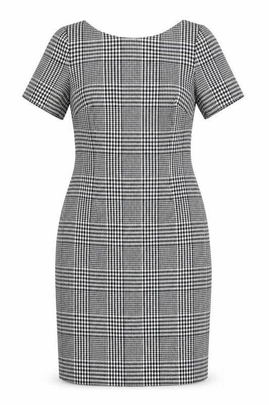 Escada Women's Black Check Sheath Dress Size 12