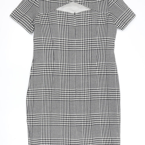 Escada Women's Black Check Sheath Dress Size 12